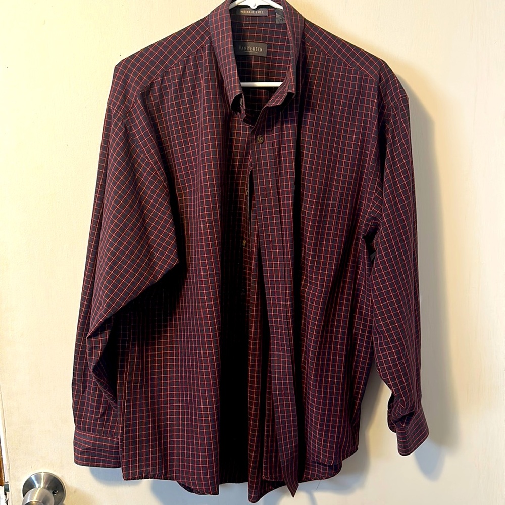 Van Heusen dress shirt, wrinkle free great condition, rarely worn.